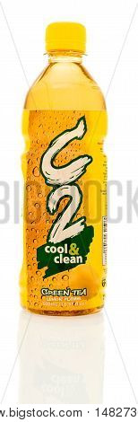 Winneconne WI - 3 September 2016: Bottle of C2 green tea lemon flavor on an isolated background.