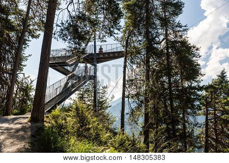 View Of The Outlook Platform Il Spir Near Flims, Switzerland