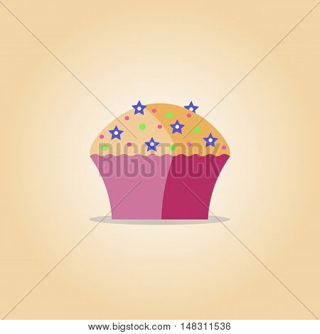 Muffin, pastry, sweet icon vector. Cupcake dessert