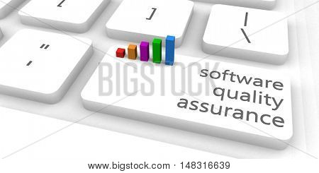 Software Quality Assurance or SQA as Concept 3d Illustration Render
