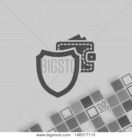 Wallet Protection Icon. Flat Design.