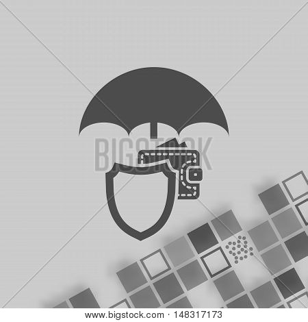 Wallet Protection Icon. Flat Design.