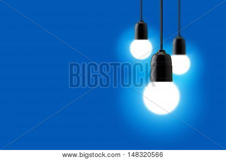 The Light bulb on a blue background