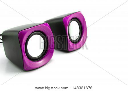 The speakers isolated on a white background