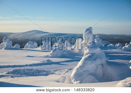 Beautiful Cold Mountain View Of Ski Resort, Sunny Winter Day With Slope, Piste And Ski Lift