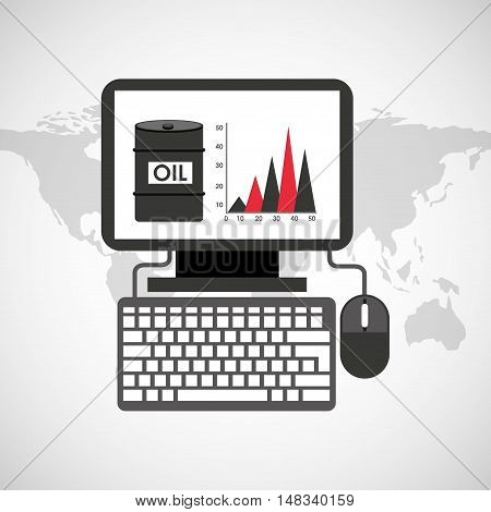 oil prices online industry vector illustration design