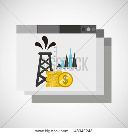 oil prices online industry vector illustration design