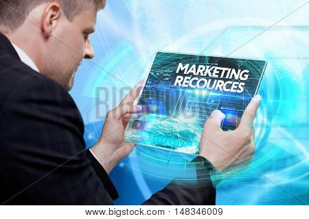 Business, Technology, Internet And Network Concept . Young Business Man Working On The Tablet Of The