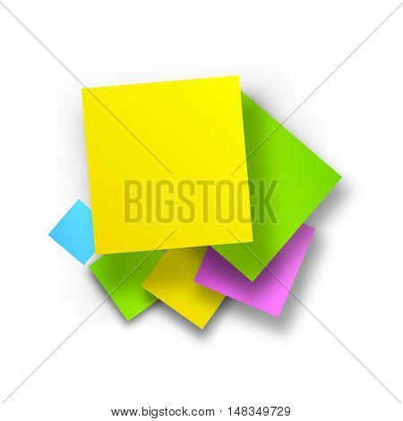 Vector colored postit background isolated in white