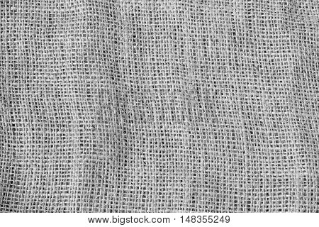 Hessian sackcloth woven texture pattern background black and white tone