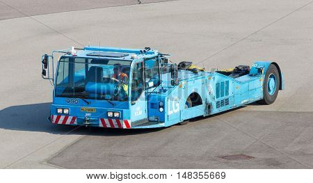 Amsterdam, The Netherlands - July 19: Large Klm Aircraft Tug At Schiphol In Amsterdam On July 19, 20