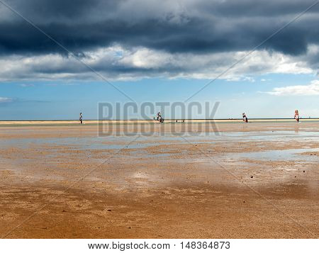 The famous lagoon in Risco El Paso at Playas de Sotavento Fuerteventura