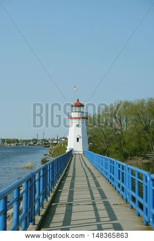 Cheboygan Crib Light, built in 1884, Lake Huron, Michigan, USA