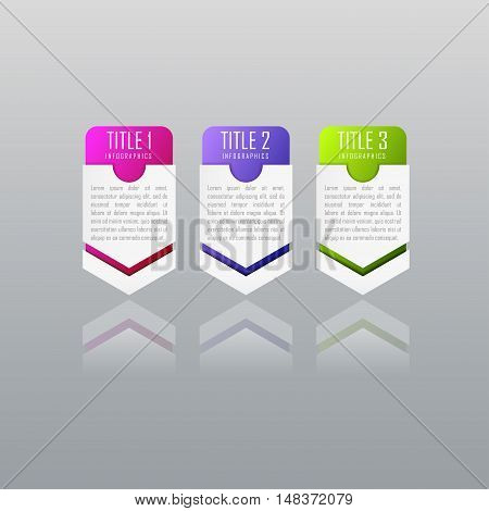 Infographic business concept with 3 options, parts, steps. Infographic design template and marketing icons