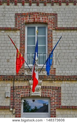 Saint Wandrille Rancon France - june 22 2016 : the city hall