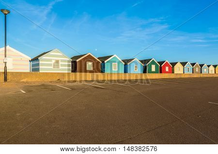 Row Of Colourful Beach Huts