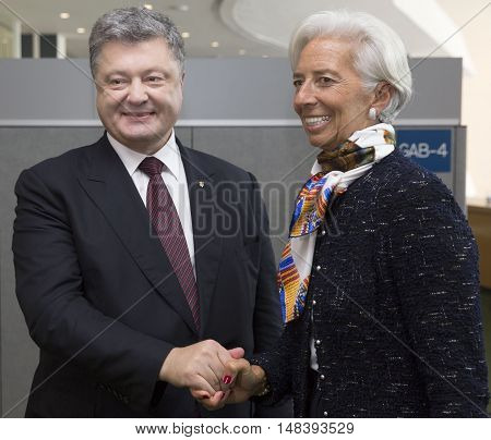 Director Of International Monetary Fund Christine Lagarde And Petro Poroshenko