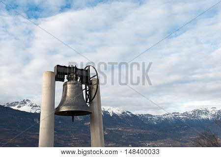 The bell of peace merged with the guns of the 19 nations that took part in the First World War - Rovereto Trento Italy