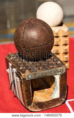 Pallone col Bracciale (Ball with the Bracelet) - XVI century the most popular sport athletic team in Italy until 1921. Treia Macerata Marche Italy