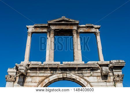 Adrianou Gate in the city of Athens, Greece