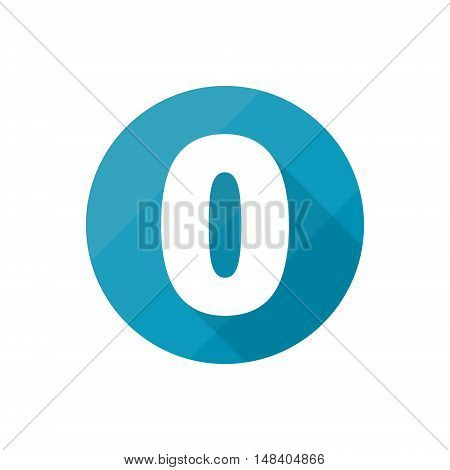 Number symbol 1, Flat icons set with long shadow