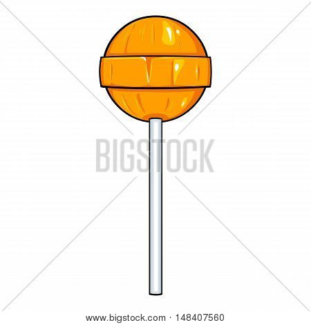 Vector Single Cartoon Orange Round Lolipop