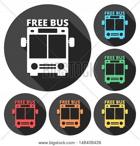 Bus free sign icon. Public transport symbol