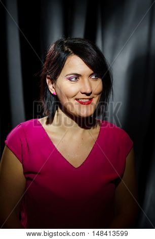 Retro-styled Studio Portrait Of Young Woman