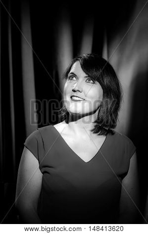 Retro-styled Studio Portrait Of Young Woman