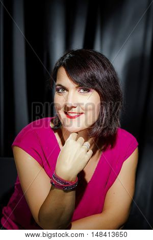 Retro-styled Studio Portrait Of Young Woman