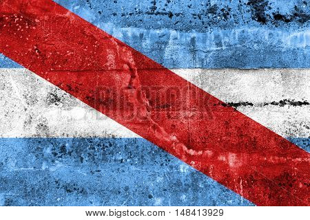 Flag Of Entre Rios Province, Argentina, Painted On Dirty Wall