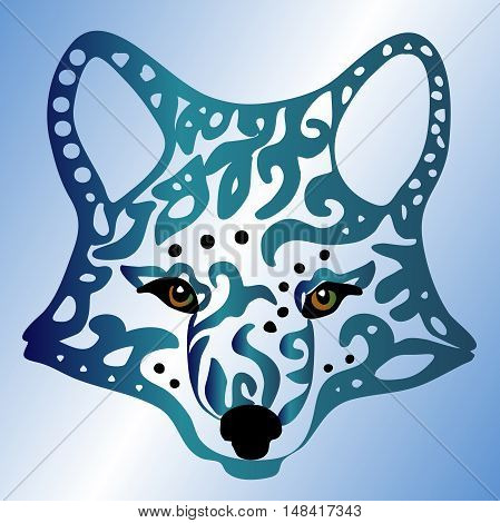 Hiqh quality fox coloring or tattoo drawn in original style