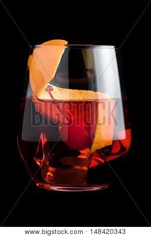 Negroni Cocktails On Black Background