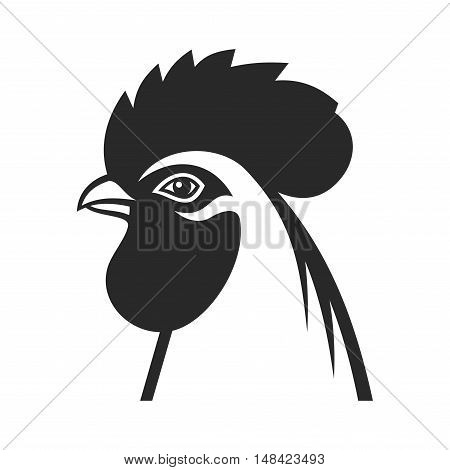 Cock Icon Sign. Rooster 2017 Year Symbol. Vector illustration
