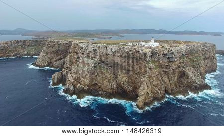 Punta Nati lighthouse. This lighthouse stands on the cliffs of Punta Nati in the far north-west of Menorca