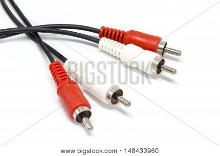 Audio Visual Cables Closeup Detail Isolated Art