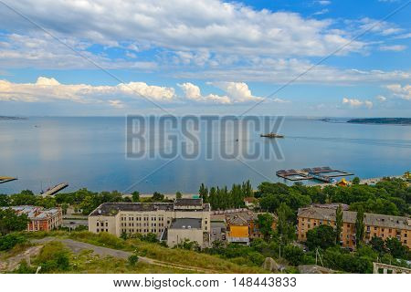 The Kerch Bay the view from the top of mount Mithridates