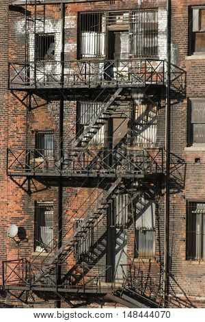 Detroit - Circa March 2008: An urban apartment block in Downtown Detroit I