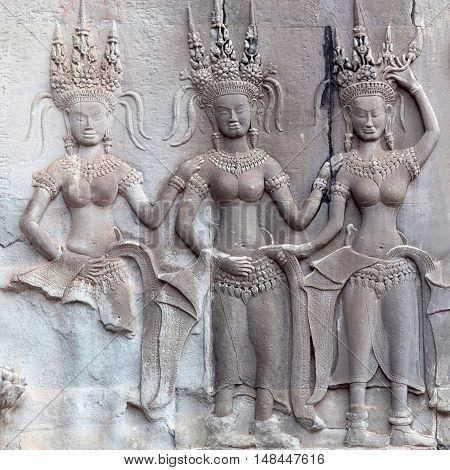 Bas-relief At Angkor Wat, Cambodia