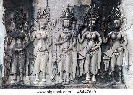 Bas-relief At Angkor Wat, Cambodia