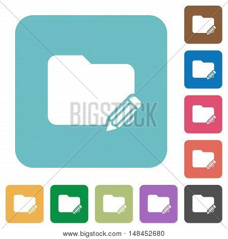 Flat edit folder icons on rounded square color backgrounds.