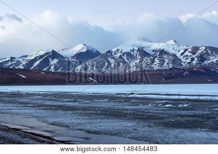 Rakshas Tal Lake Under Ice, Western Tibet