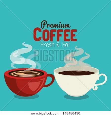 cups coffee hot red and white graphic vector illustration eps 10