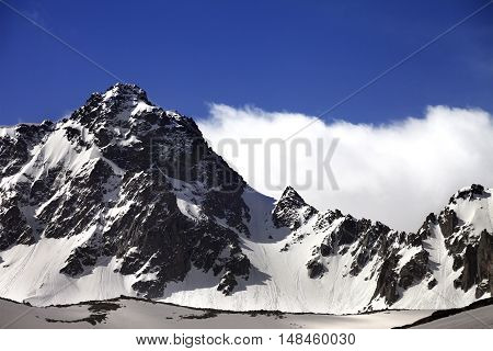 Snow Rocks At Nice Spring Morning