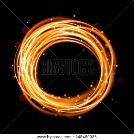 Swirl trail effect, Glow light effect, Glowing fire ring trace, Magic light