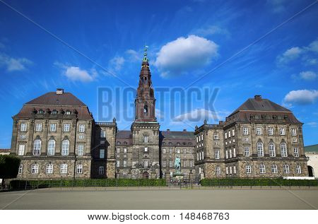 details of beautiful of Christiansborg Palace in Copenhagen Denmark