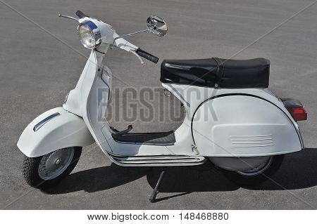 Genova, Liguria, Italy - September 18, 2016: Oktoberfest in Victory Square in Genoa, the first edition of motorsport meeting HBier rally dedicated to Vespas, Lambrettas and Fiat 500.