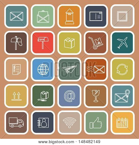 Post line flat icon on brown background, stock vector