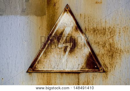 Attention sign, high voltage sign, high voltage warning sign, icons warning, grunge electricity