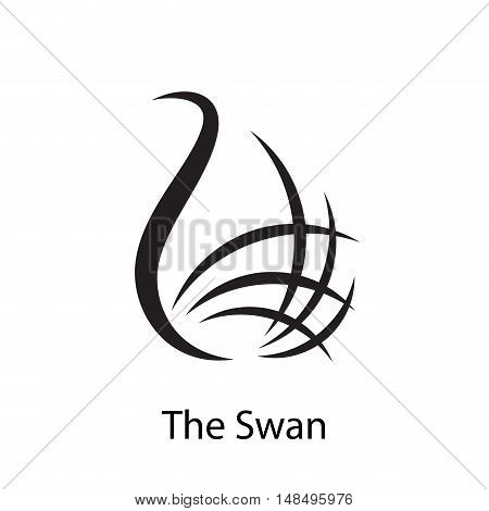 Vector sign stylized abstract swan isolated illustration
